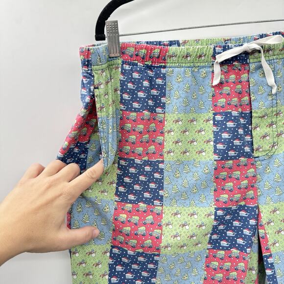 Vineyard Vines Mens Patchwork Holiday Whale Pajama Pants Sz L Multicolor Preppy - Picture 3 of 8